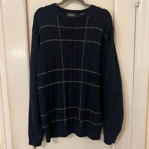 OSCAR DE LA RENTA Sweater Vintage Y2K cable knit oversized grandpa striped top